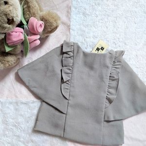 Max Studio Baby | Gray Ruffle Top
